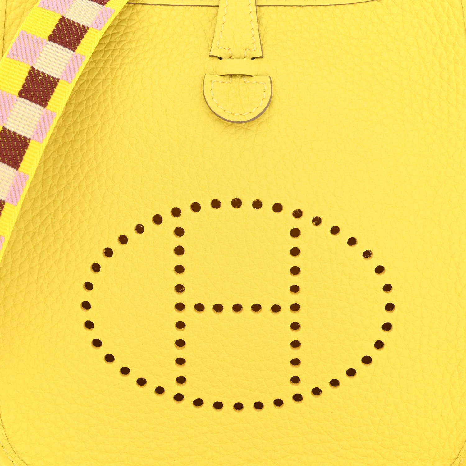 Hermes Taurillon Clemence Quadrille Evelyne TPM Lime Citron Rouge H Mauve Sylvestre 8 of 11