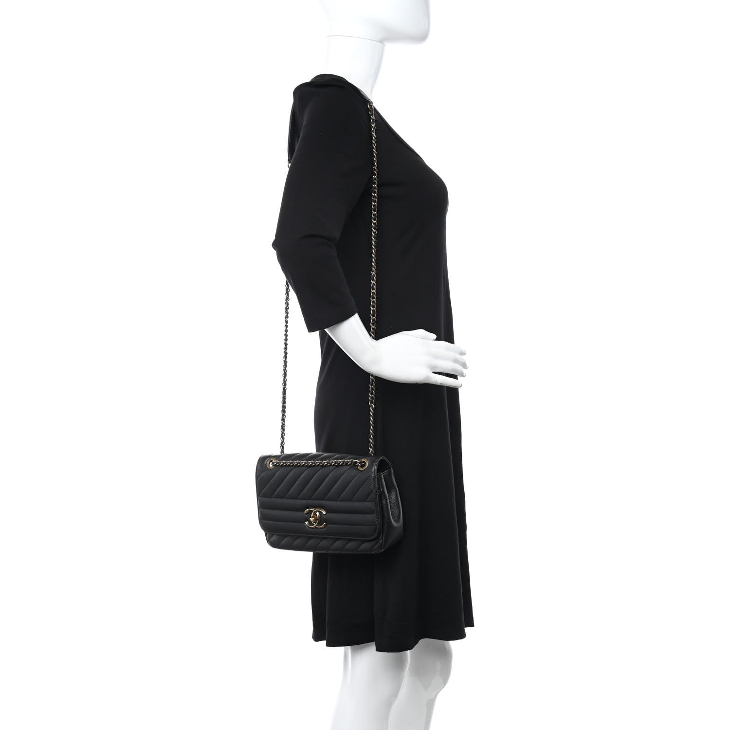 Chanel Shiny Goatskin Diagonal Quilted Small Flap Black 2 of 10