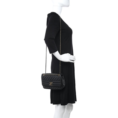 Chanel Shiny Goatskin Diagonal Quilted Small Flap Black 2 of 10
