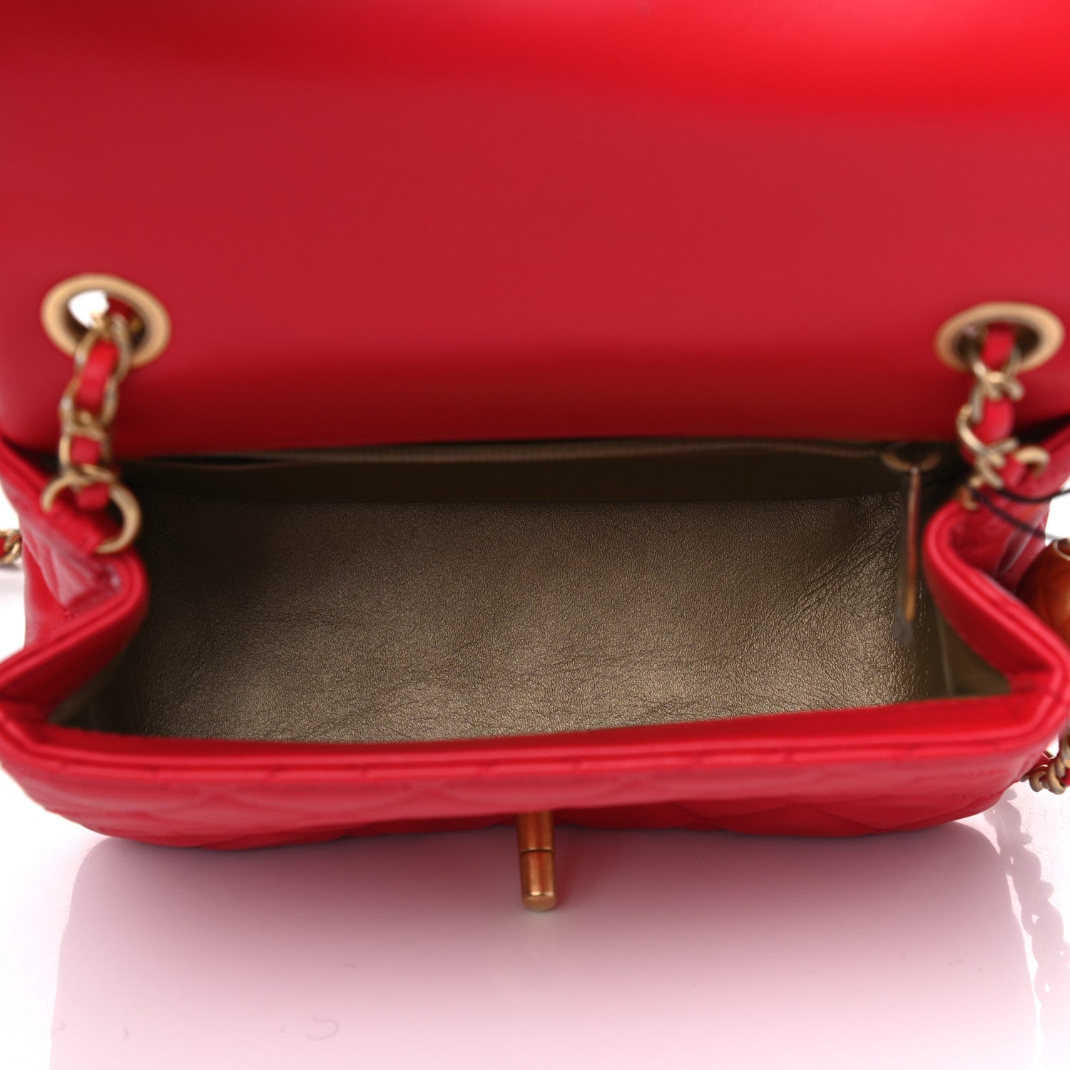 Chanel Lambskin Quilted Mini Pearl Crush Flap Red 4 of 4