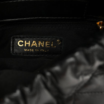 Chanel Lambskin Resin Quilted Small Bucket Bag Black 6 of 10