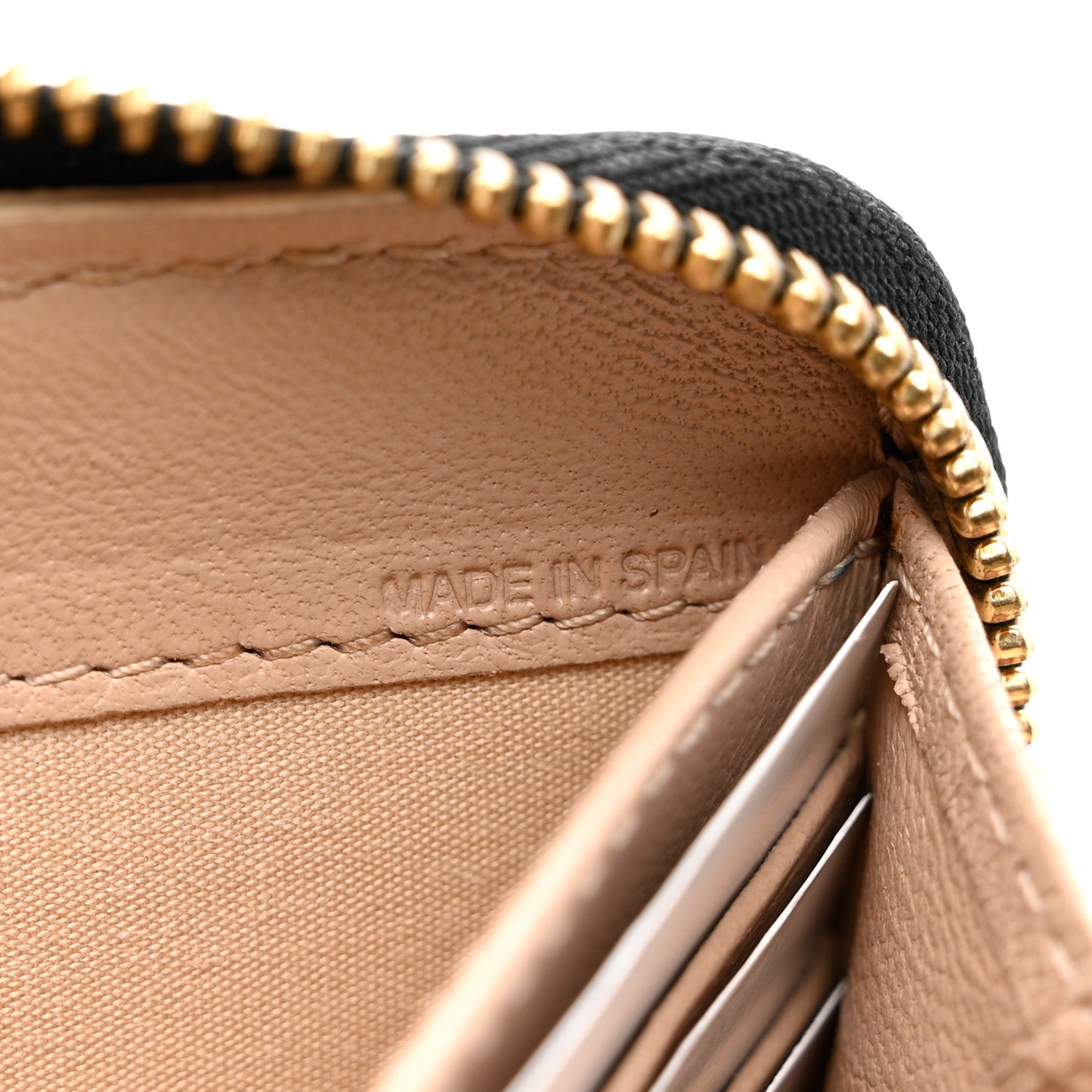 Grained Calfskin Marcie Long Zip Around Wallet Black