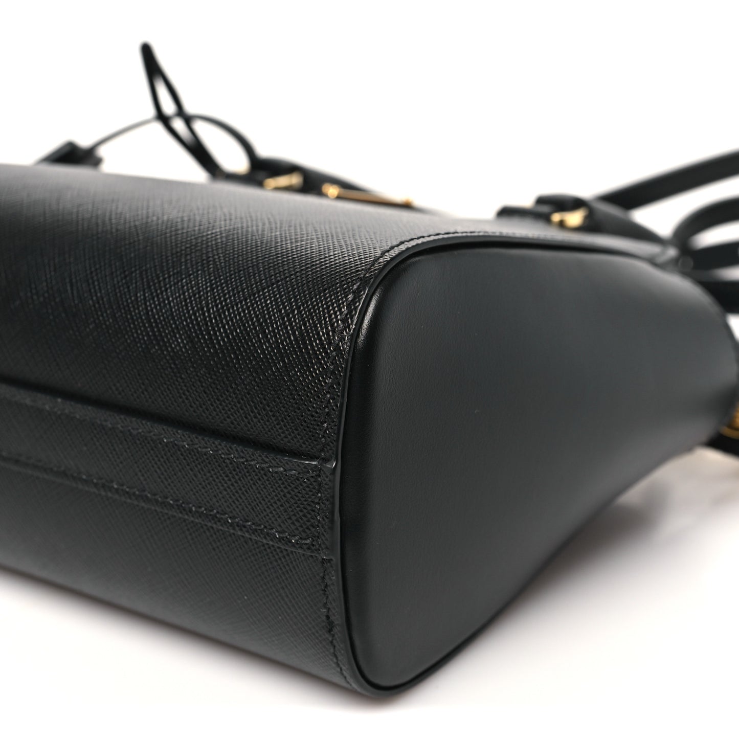 Saffiano Soft Calfskin Mini Zippered Tote Black