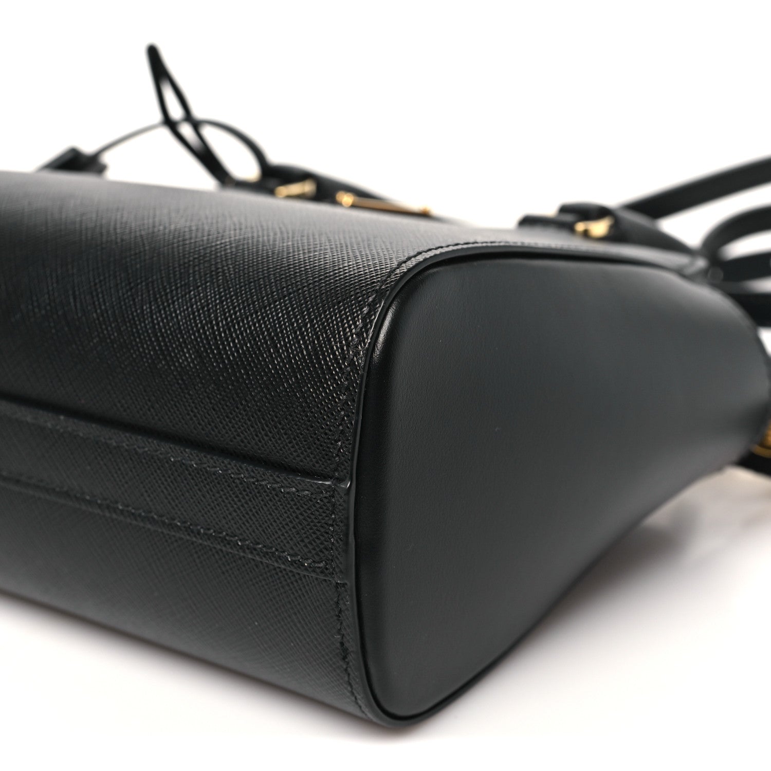 Prada Saffiano Soft Calfskin Mini Zippered Tote Black 9 of 9