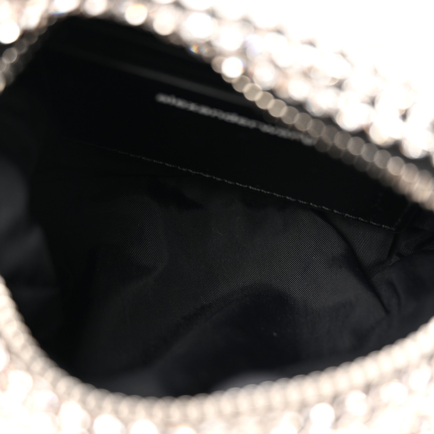 Alexander Wang Mesh Crystal Rhinestone Mini Heiress Pouch Black Silver 5 of 11