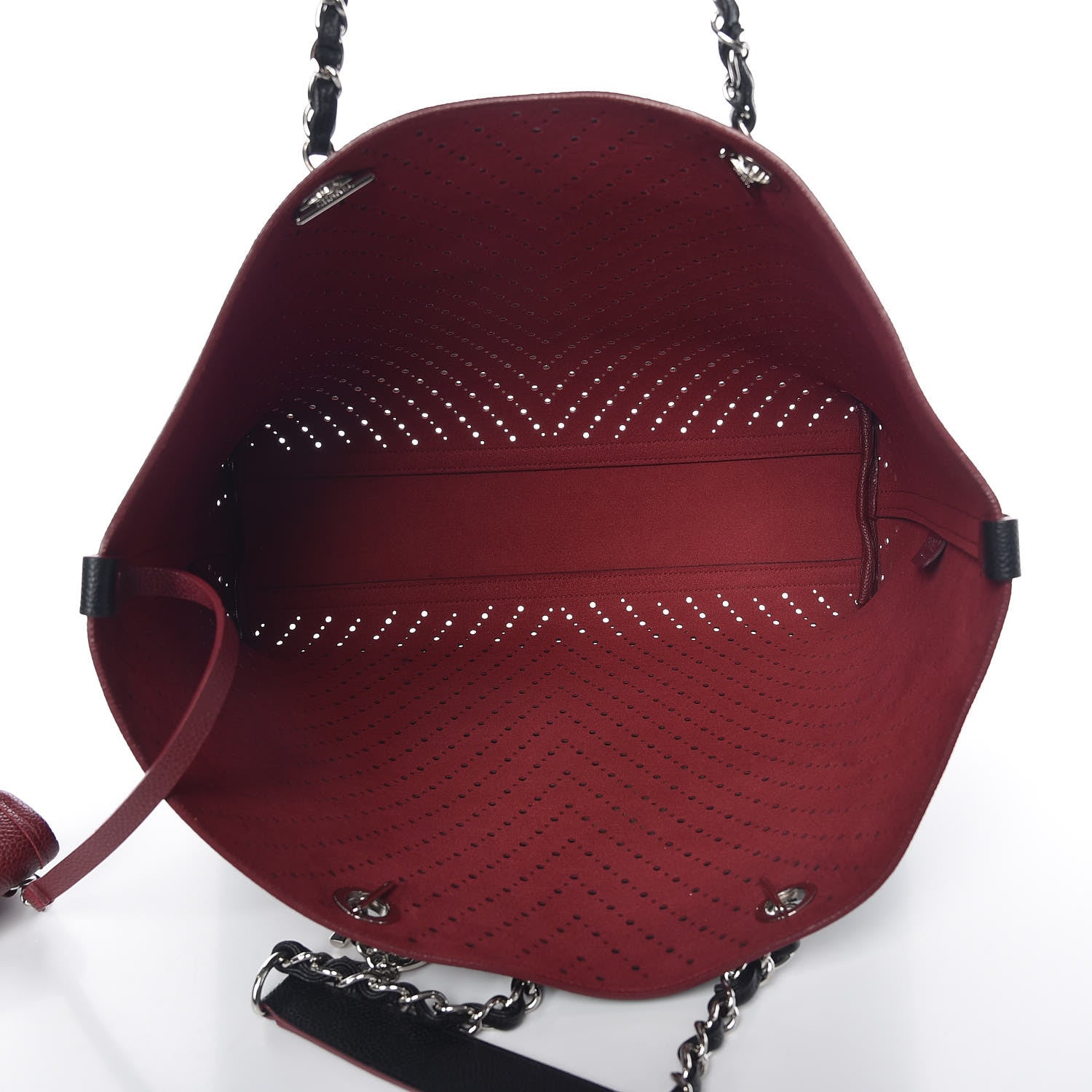 Chanel Perforated Grained Calfskin Large Shopping Tote Black 6 of 12