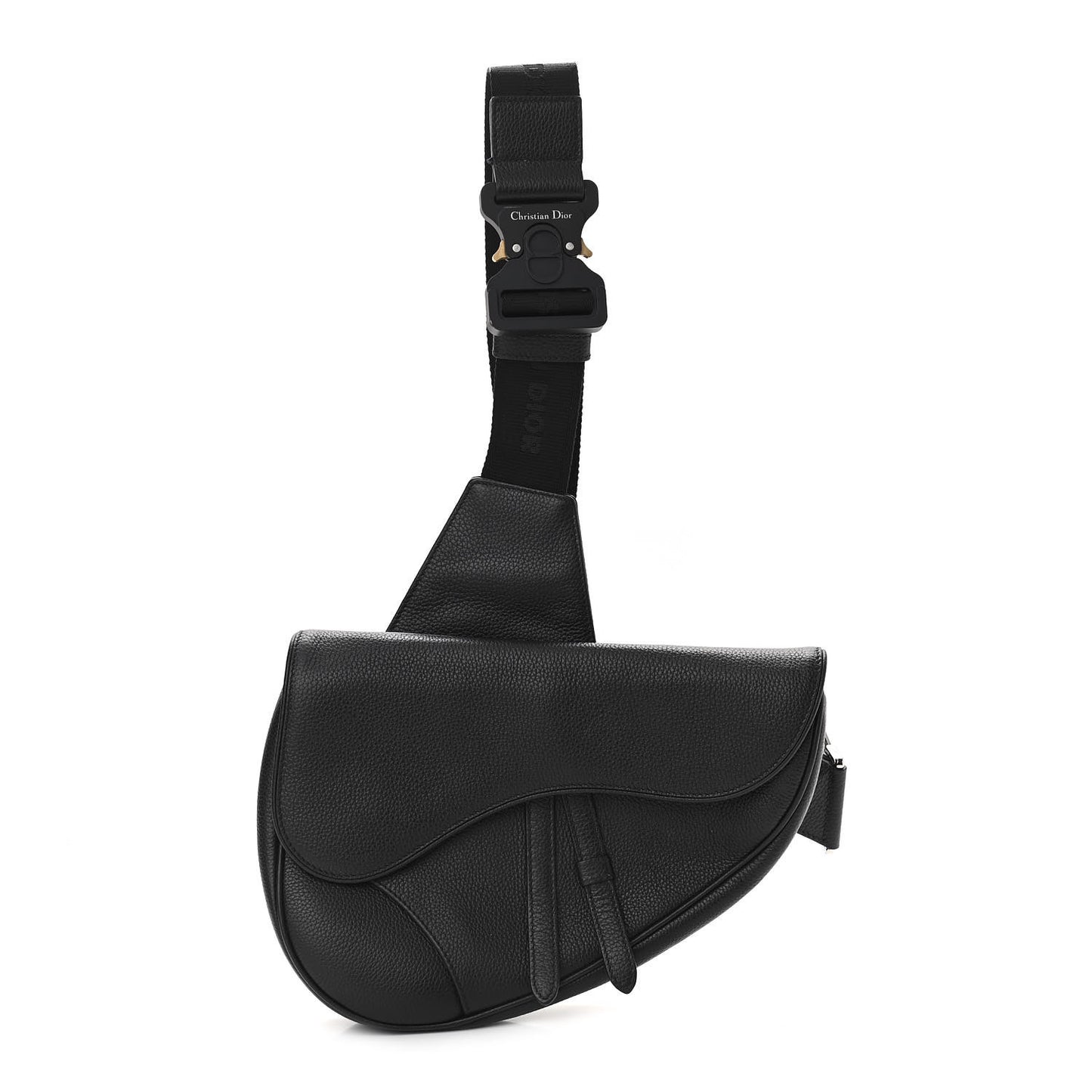Grained Calfskin Kim Jones Saddle Bag Black