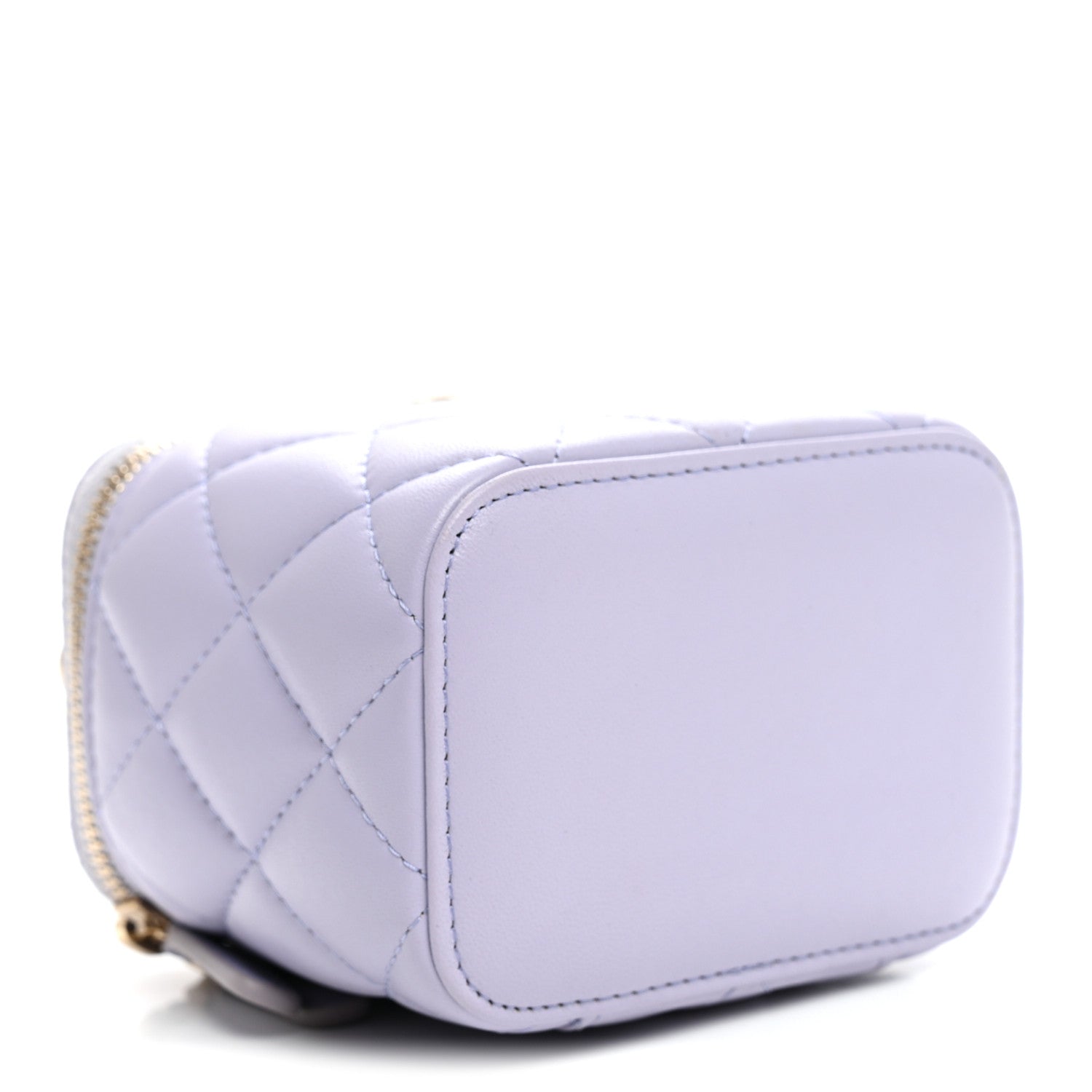 Chanel Lambskin Quilted Top Handle Mini Vanity Case With Chain Lilac 4 of 10
