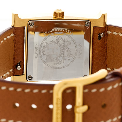 Hermes Stainless Steel Epsom 21mm Heure H Hour Quartz Watch Gold 4 of 4