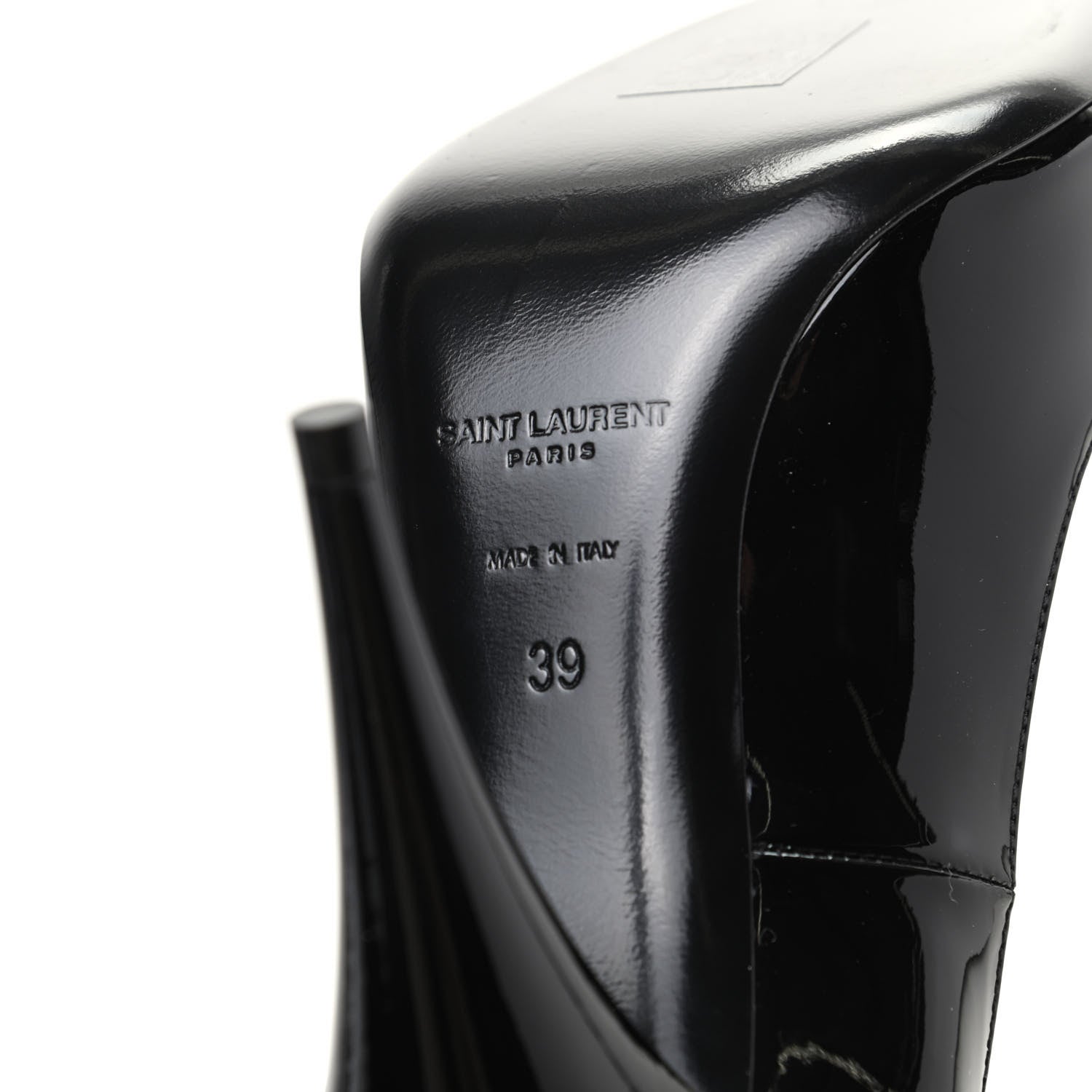 Saint Laurent Patent Calfskin Kiki 100 Pumps 39 Black 7 of 8