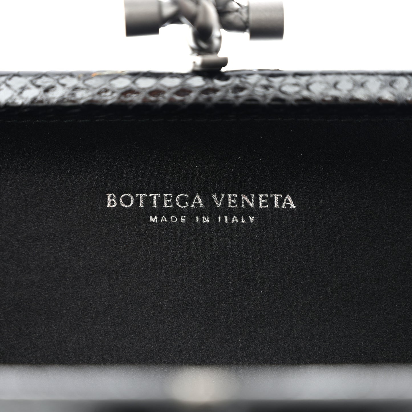 Satin Ayers Intreccio Impero Stretch Knot Clutch Black