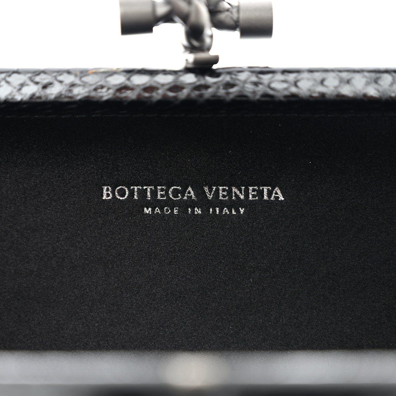 Bottega Veneta Satin Ayers Intreccio Impero Stretch Knot Clutch Black 6 of 8