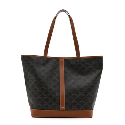 Celine Triomphe Canvas Calfskin Medium Cabas Bag Tan 1 of 11