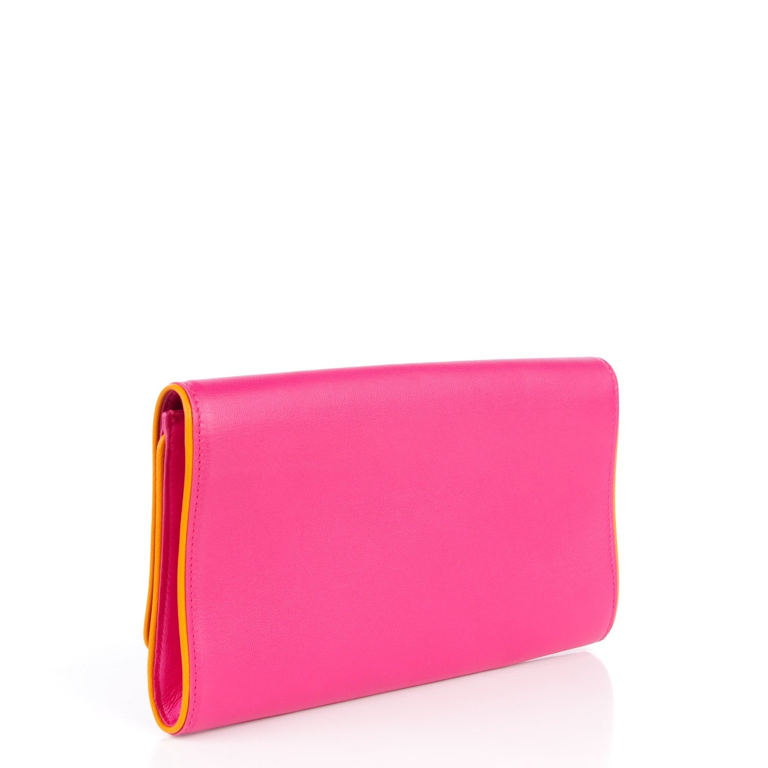 Saint Laurent Goatskin Colorblock Belle De Jour Clutch Fuchsia 3 of 7