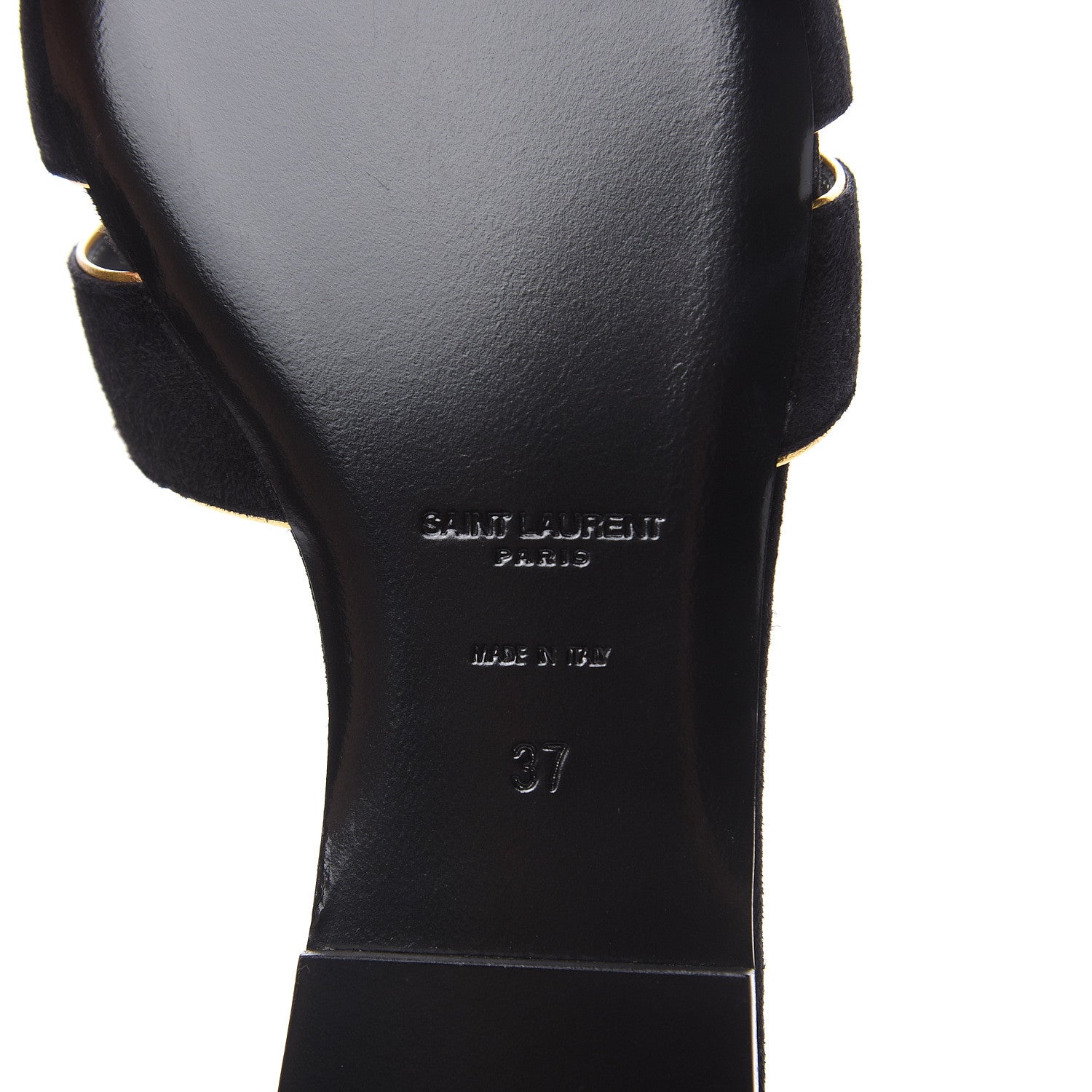 Saint Laurent Suede Tribute 05 Slide Sandals 37 Black 8 of 9