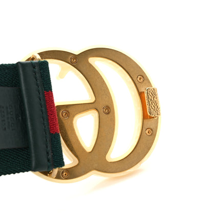 Gucci Web Elastic Plexiglass GG Marmont Belt 80 32 Red Green 4 of 4