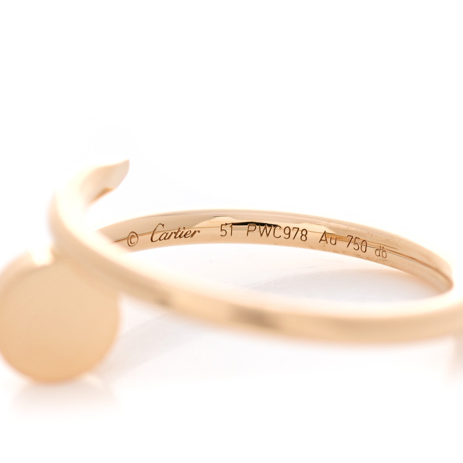 Cartier 18K Yellow Gold Small Juste Un Clou Ring 51 5.75 4 of 5