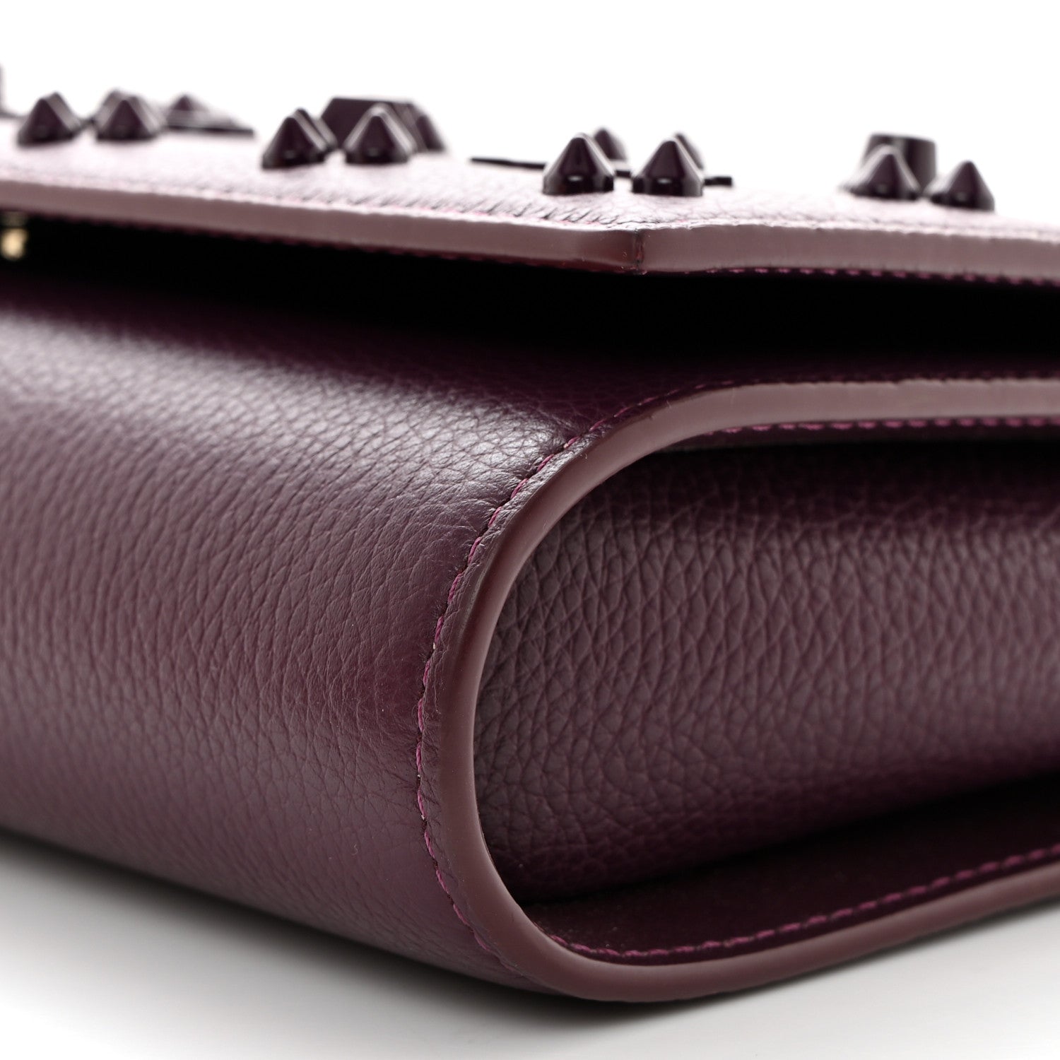 Christian Louboutin Calfskin Spikes Loubinthesky Paloma Clutch Merlot 9 of 9