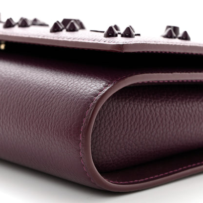 Christian Louboutin Calfskin Spikes Loubinthesky Paloma Clutch Merlot 9 of 9