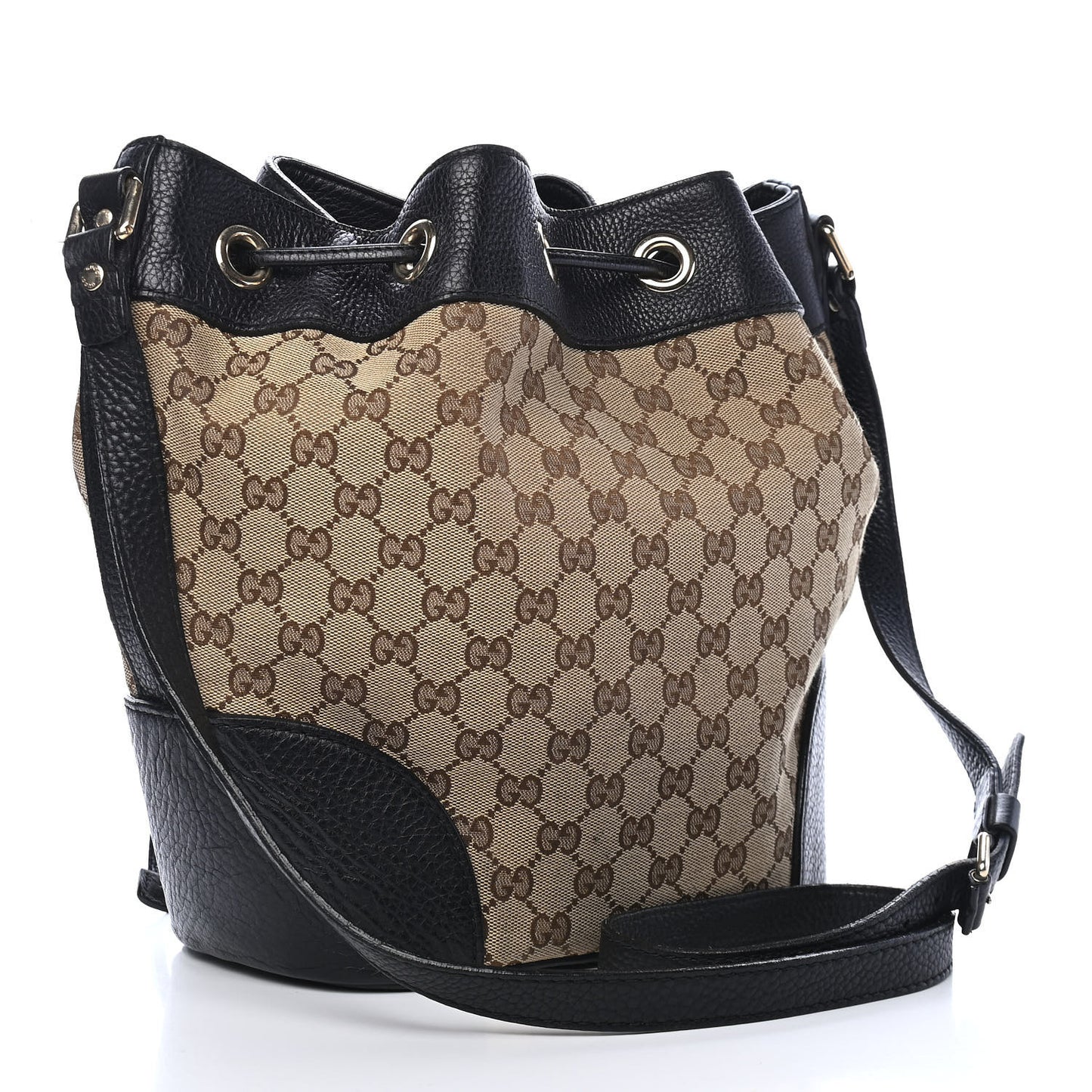 GG Monogram Calfskin Bucket Bag Black