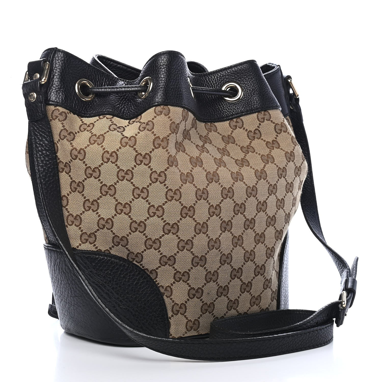 Gucci GG Monogram Calfskin Bucket Bag Black 2 of 11