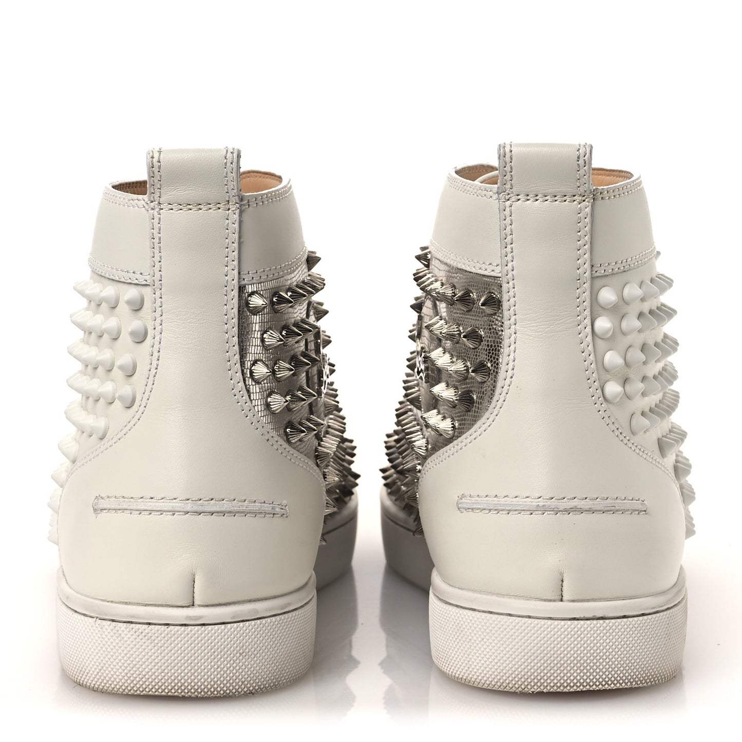 Nappa Laminato Dino Spikes Mens Yang Louis Flat Sneakers 45 Latte Silver