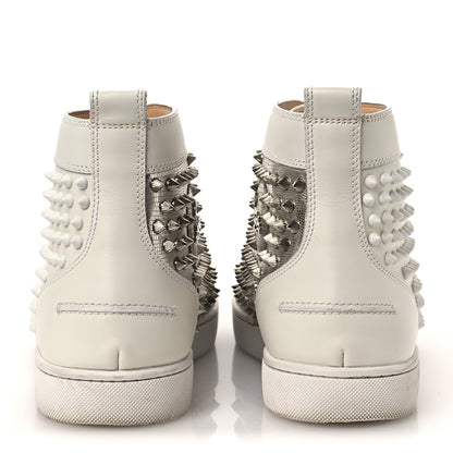 Christian Louboutin Nappa Laminato Dino Spikes Mens Yang Louis Flat Sneakers 45 Latte Silver 6 of 15