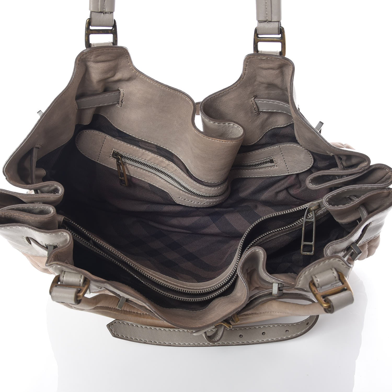 Burberry Lambskin Quilted Enmore Tote Grey 7 of 9