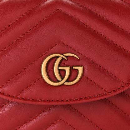 Gucci Calfskin Matelasse GG Marmont Flap Backpack Hibiscus Red 7 of 9