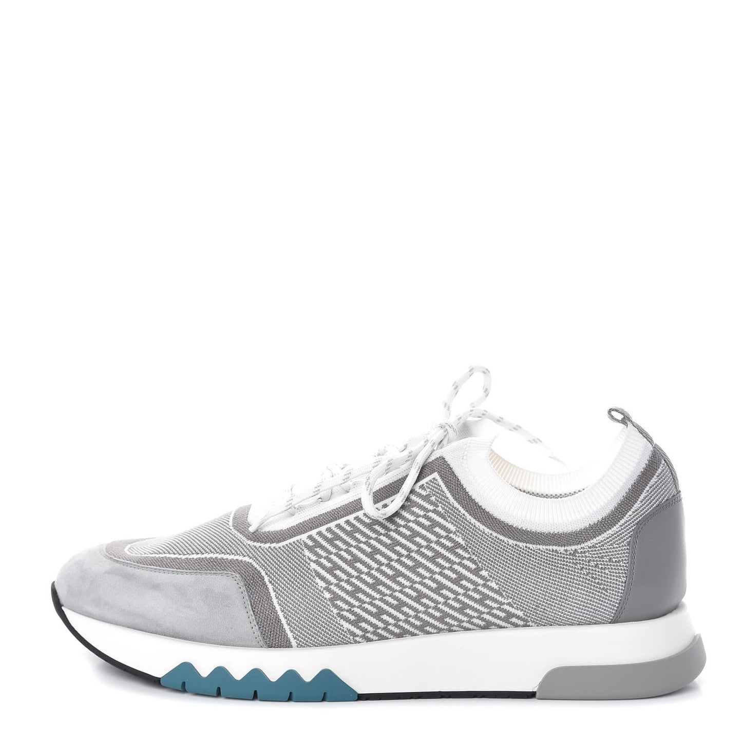 Knit Goatskin Mens Addict Sneakers 43 Blanc Gris