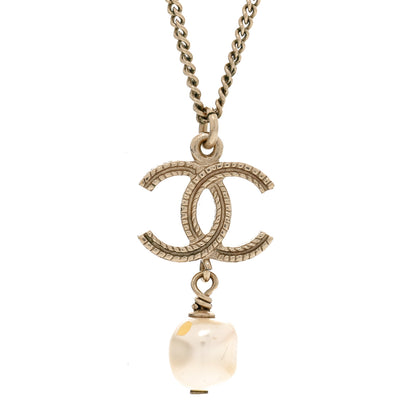 Chanel Crystal Twisted CC Drop Necklace Gold 4 of 6
