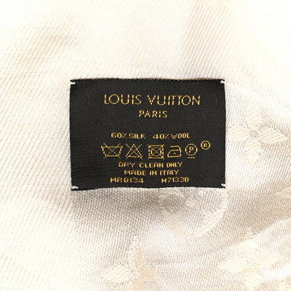 Louis Vuitton Silk Wool Monogram Shawl Beige 4 of 4