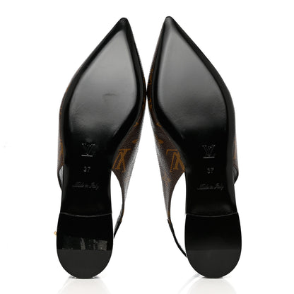 Louis Vuitton Patent Monogram Cherie Slingback Ballerina Flats 37 5 of 11