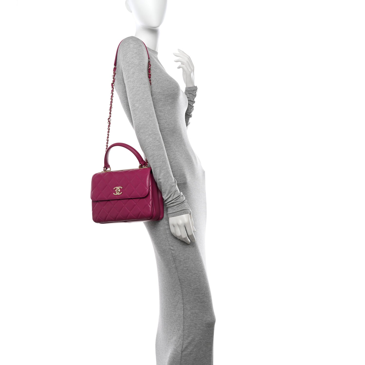 Chanel Lambskin Quilted Small Trendy CC Flap Dual Handle Bag Purple 2 of 11