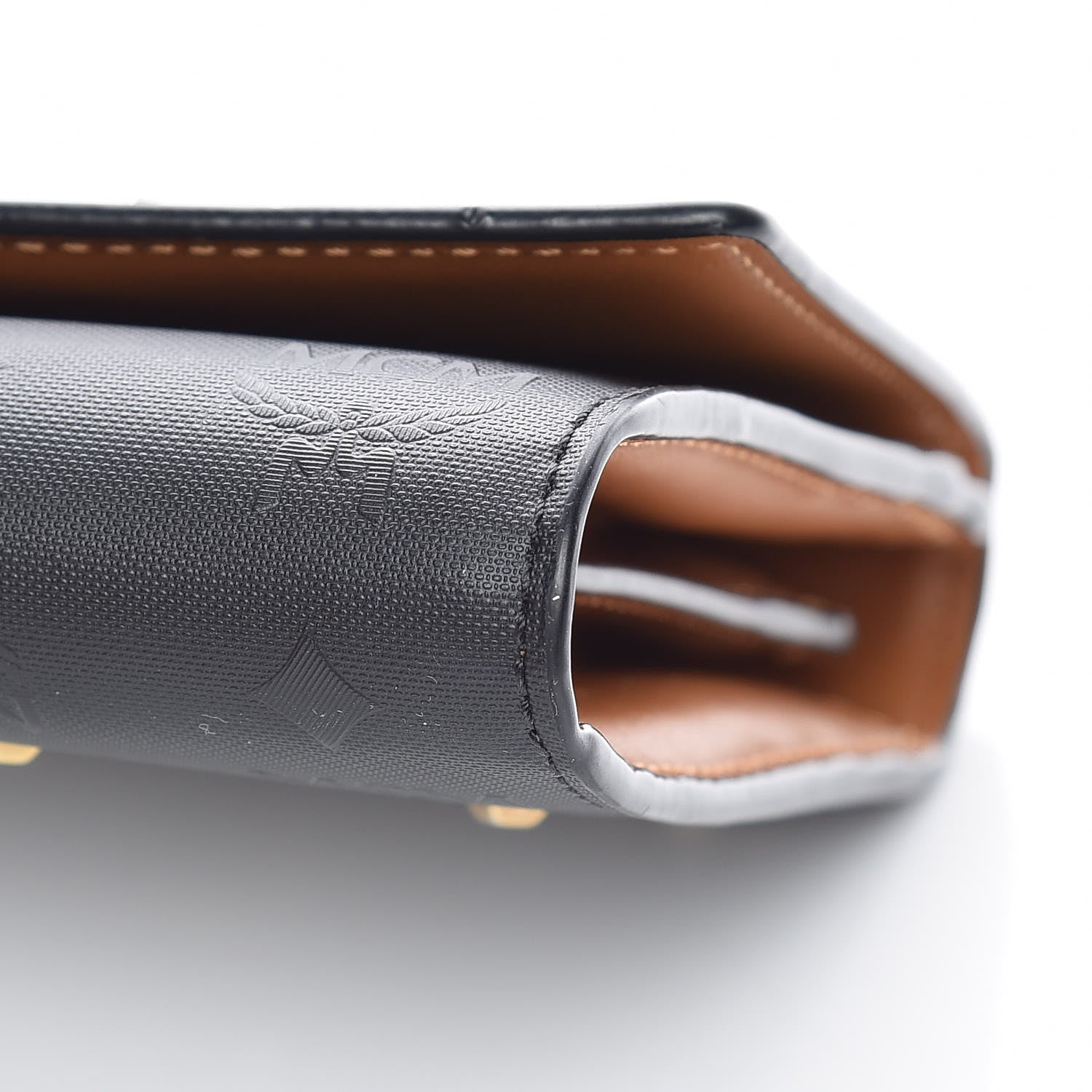 MCM Monogram Coated Canvas Claudia Studded Continental Flap Wallet Black 6 of 10
