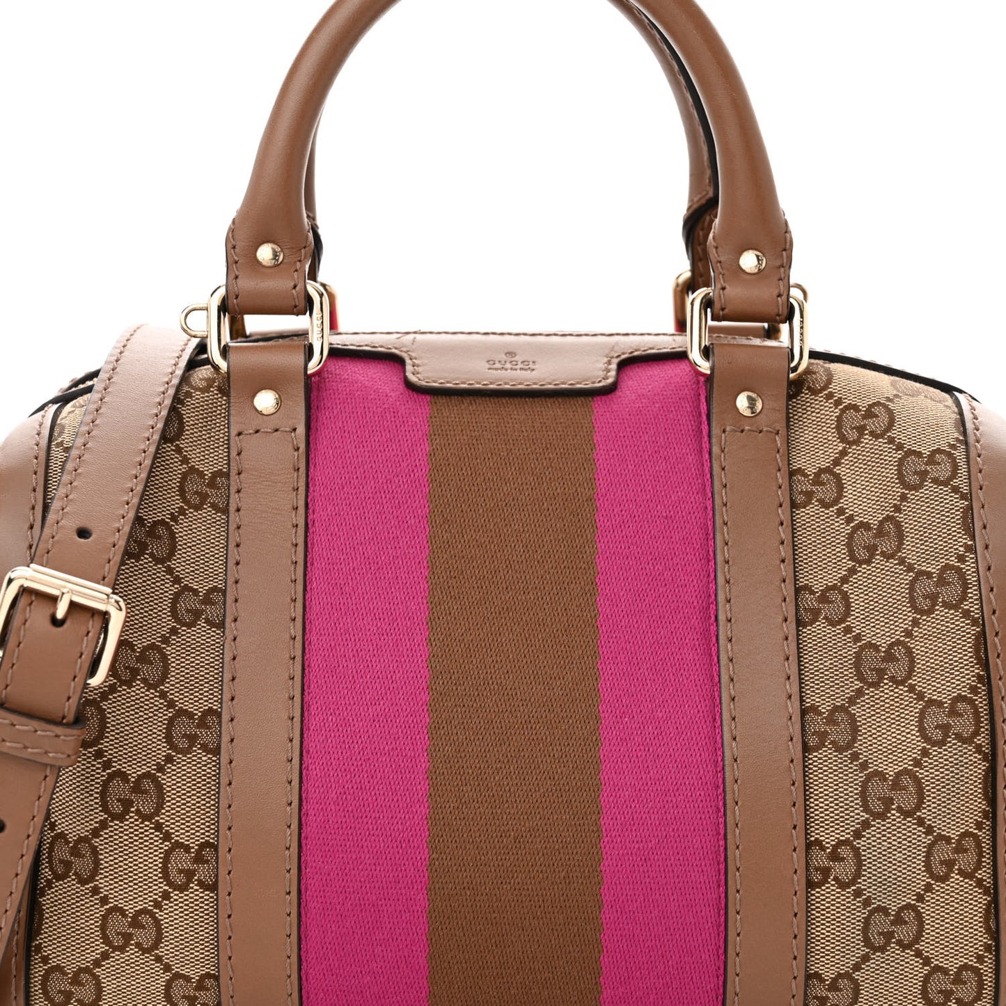 Monogram Vintage Web Small Boston Maple Brown