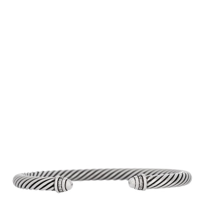 David Yurman Sterling Silver Diamond 5mm Cable Classics Dome Bracelet 1 of 3