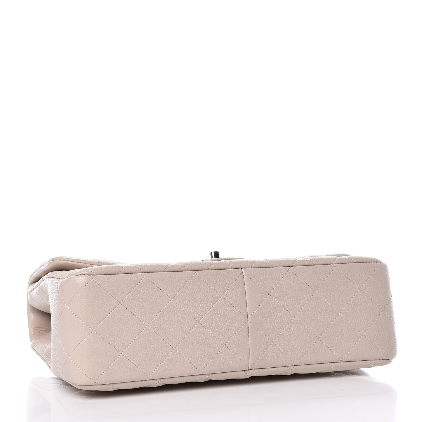 Caviar Quilted Jumbo Single Flap Ecru