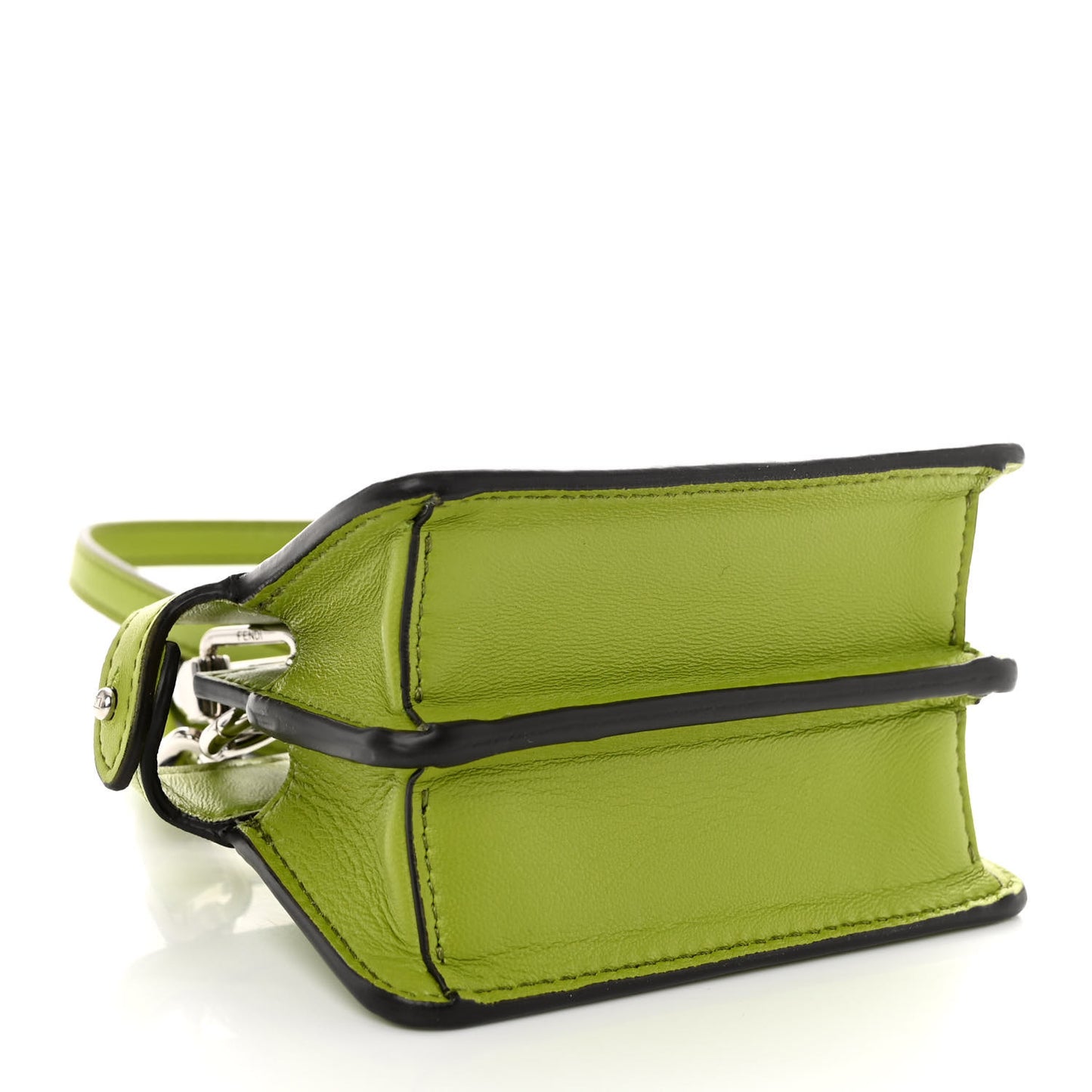 Shiny Nappa Nano Peekaboo Maxi Handle Satchel Wasabi