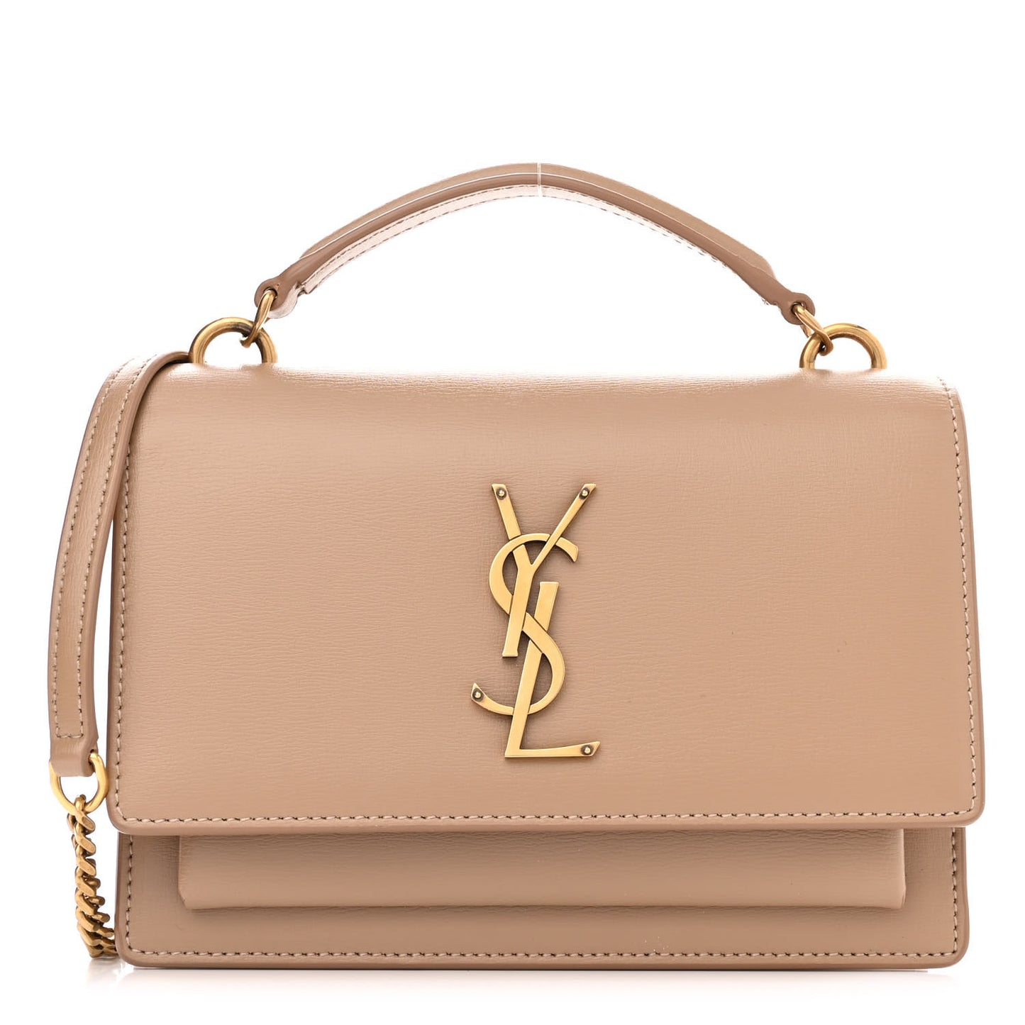 Calfskin Monogram Sunset Chain Wallet Nude Powder
