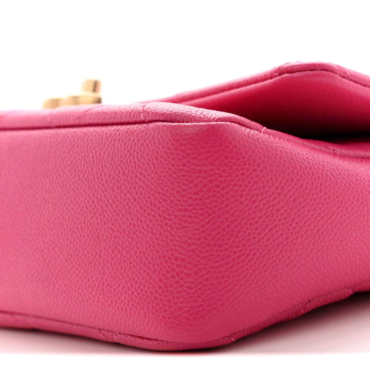 Shiny Caviar Quilted Small Chain Melody Flap Dark Pink