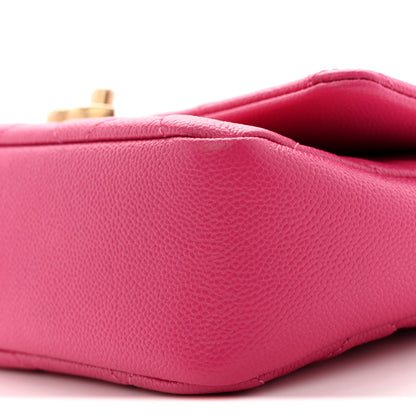 Chanel Shiny Caviar Quilted Small Chain Melody Flap Dark Pink 11 of 11