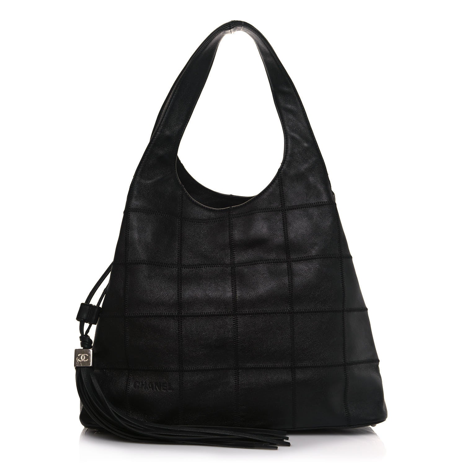 Chanel Calfskin Square Stitched Tassel Bag Black 1 of 12