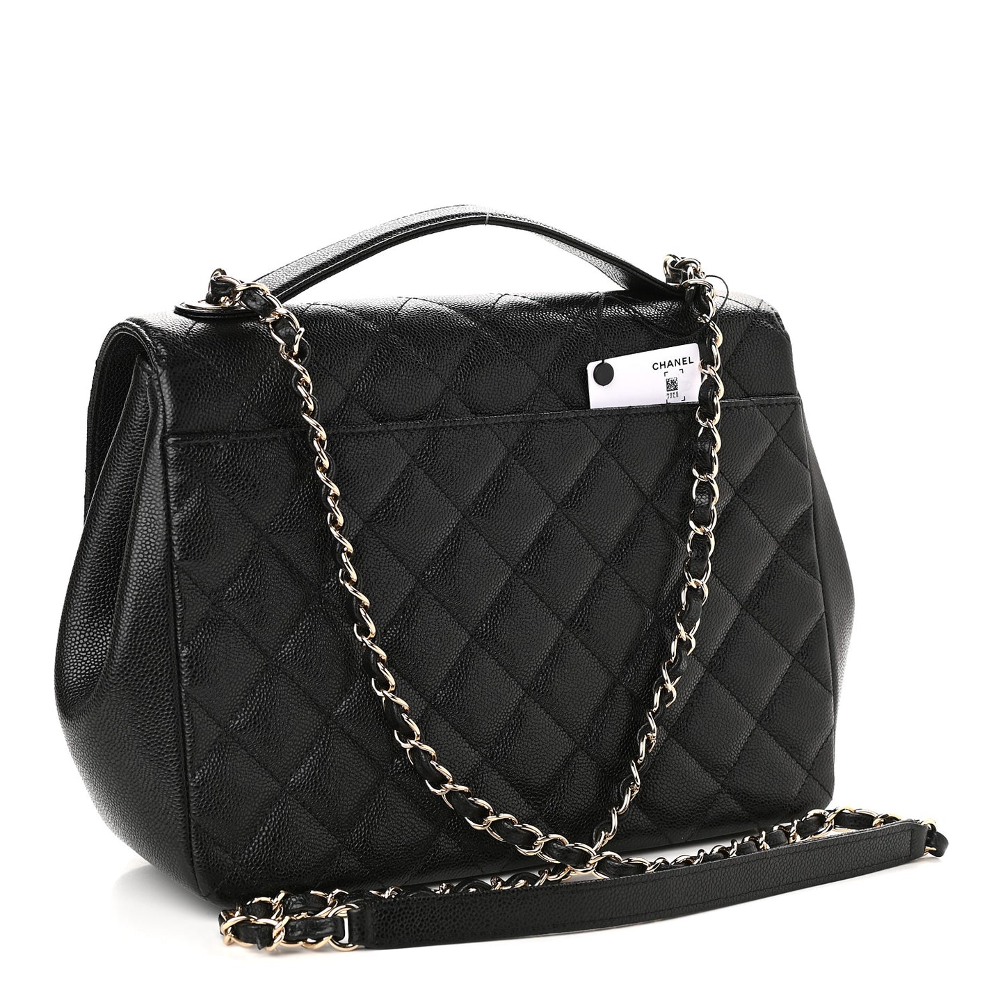 Caviar Quilted Large Business Affinity Flap Black