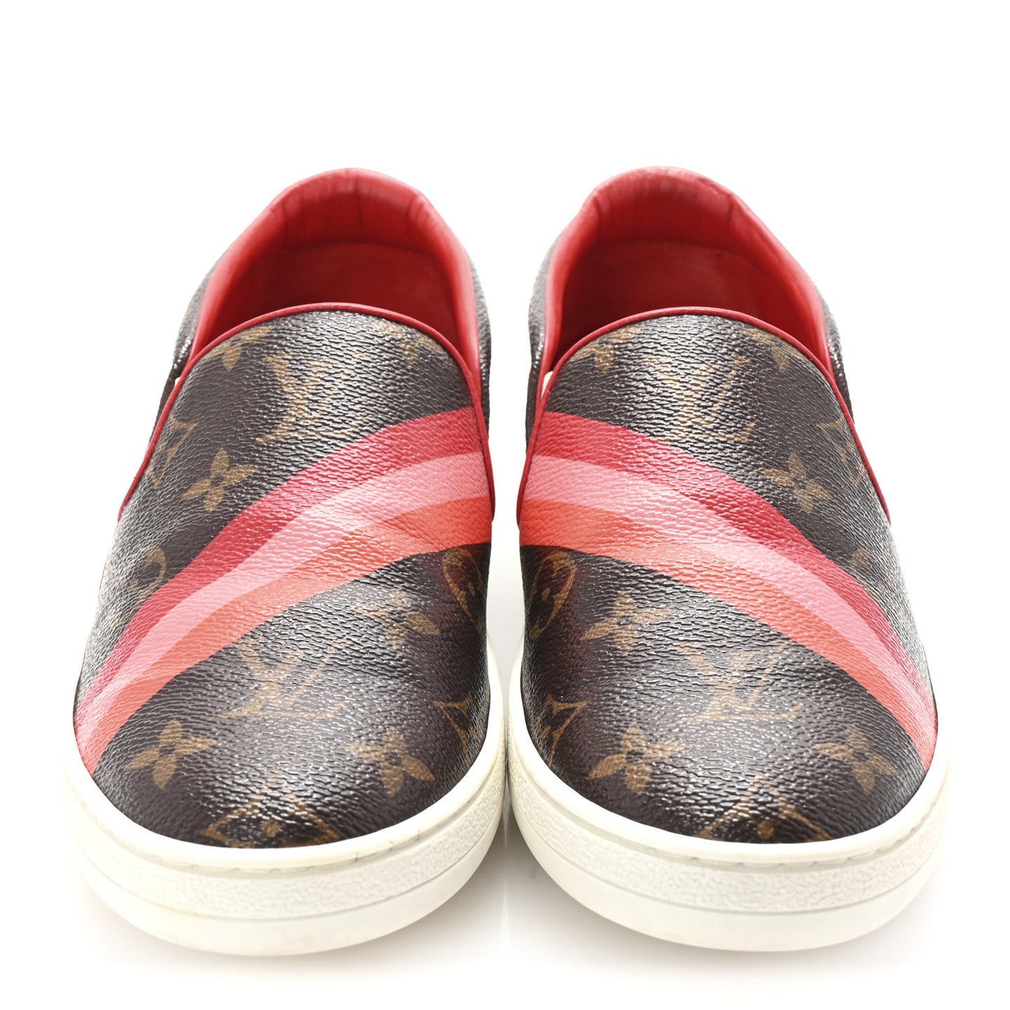 Monogram Frontrow Slip On Sneakers 37 Rouge