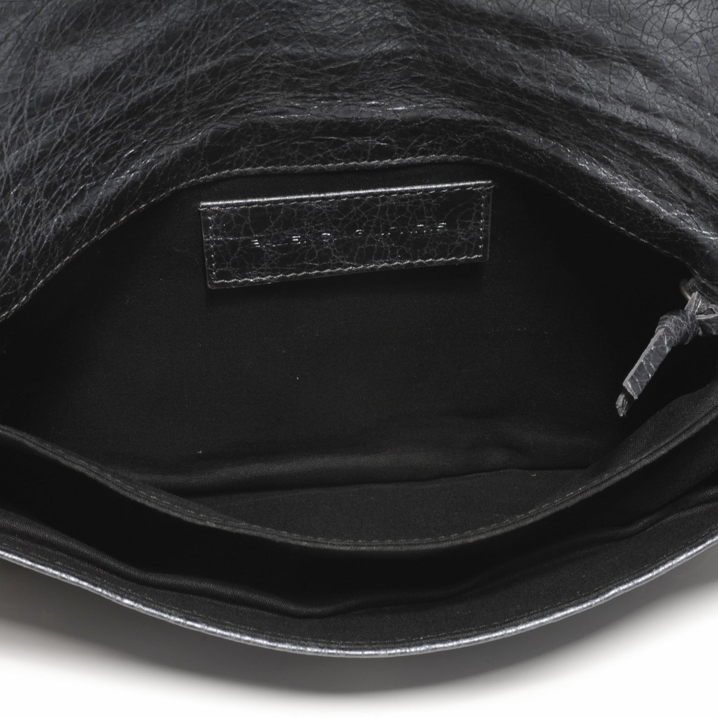 Metallic Agneau Envelope Clutch Anthracite