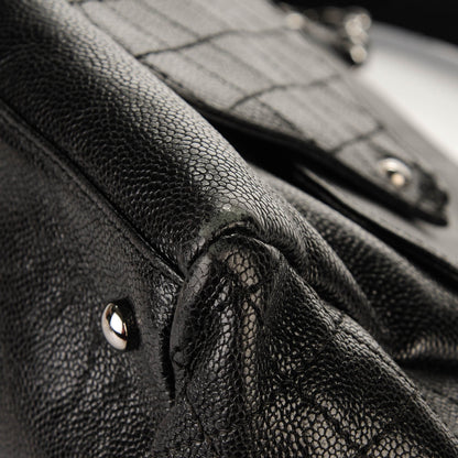 Chanel Glazed Caviar Pocket In The City Tote Black 8 of 10