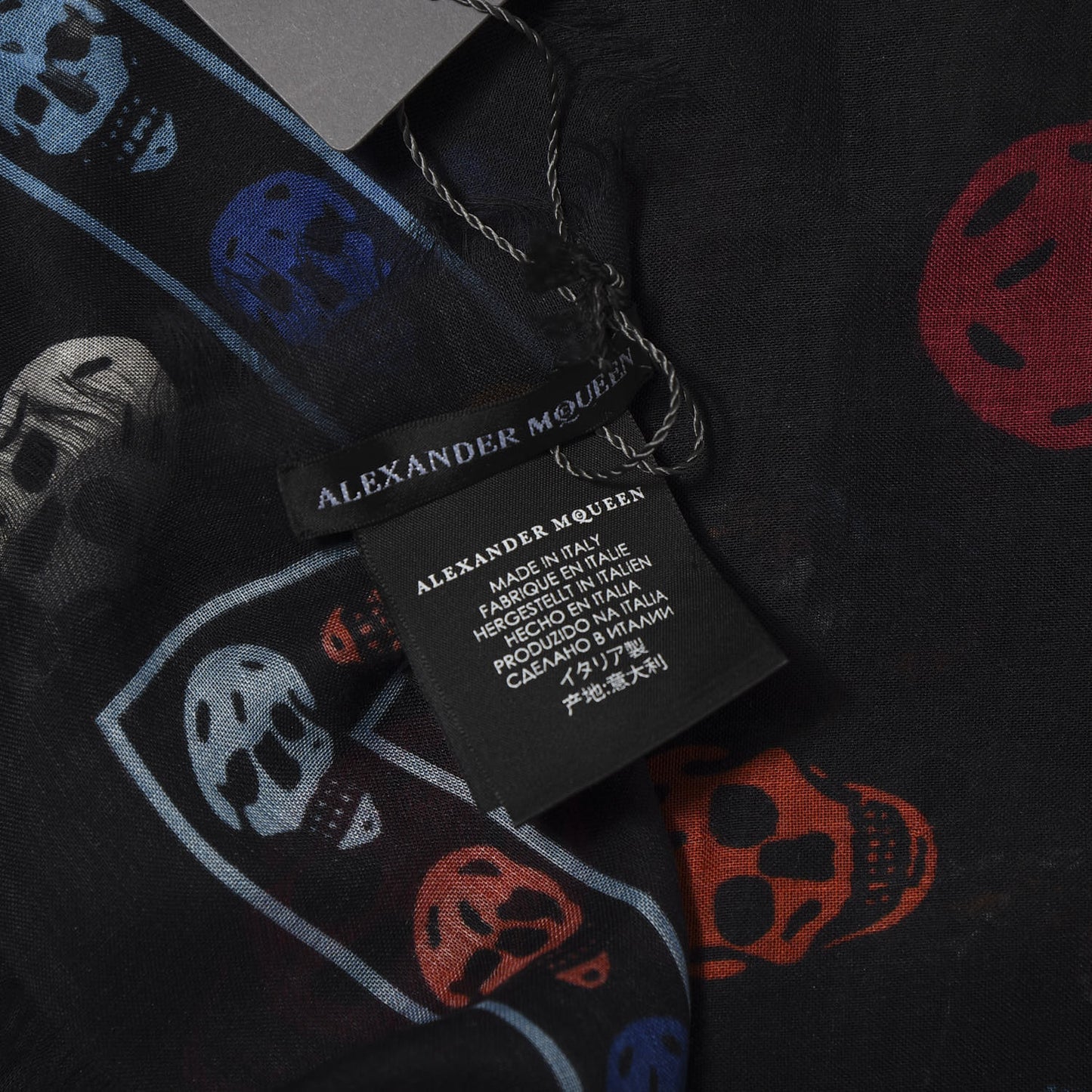 Modal Silk Skull Scarf Black Multicolor