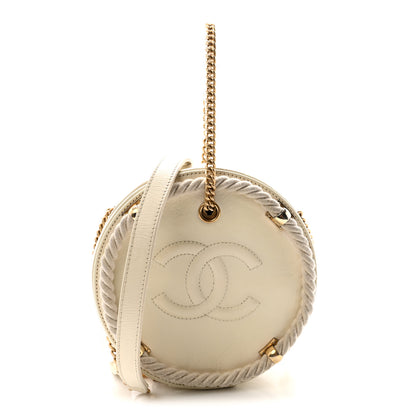 Chanel Crumpled Calfskin Cotton Small En Vogue Round Bag White 1 of 10
