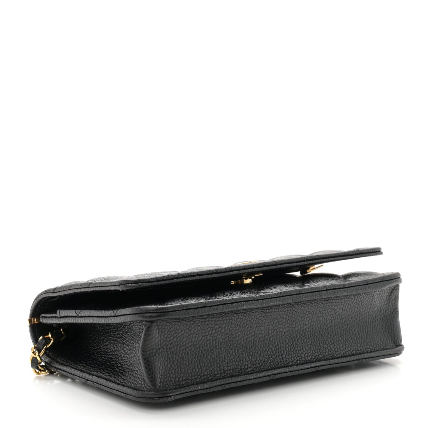 Caviar Quilted Wallet on Chain WOC Black